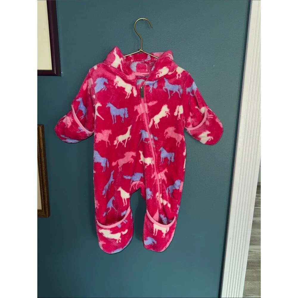 Hatley baby girl's horse fuzzy fleece bundle